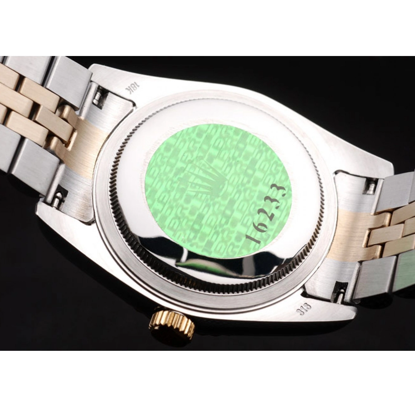 Rolex aaa copy Two 18k DateJust Gold Plated Silver Tone Steel 98084 Rolex Dial Stainless 0709